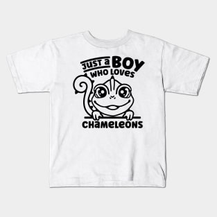 Just A Boy Who Loves Chameleons - Chameleon Kids T-Shirt